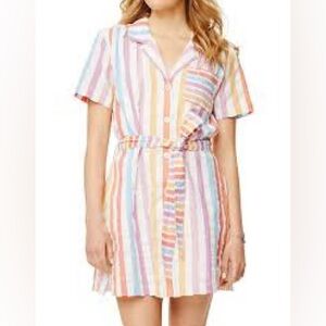 Roller Rabbit Pastel Rainbow Stripe Eddie Mini Dress